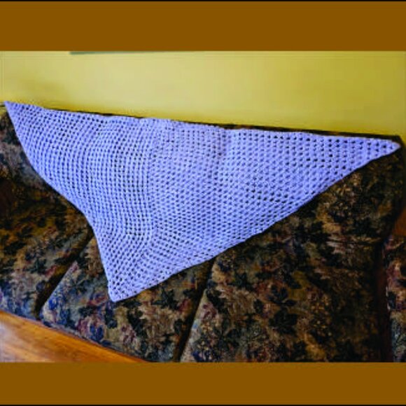 Lilac/mauve crotchet cotton afghan, throw, wrap, cover, blanket, NWOT, handmade - Picture 6 of 6